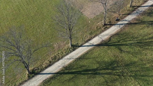 Lesna droga, widok na biegaczy