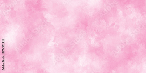 Soft Pink grainy white cloudy Watercolor Gradient Background, Soft Pink cloudy and smooth grunge watercolor texture background, aquarelle painted subtle pink watercolor canvas of grunge texture.