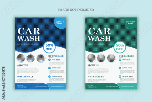 Car Wash Service Flyer Template Design. People cleaning car with sponge at car wash.Car Wash Flyer Poster Layout. Car Wash Flyer, Car Cleaning Service Poster, a4 car wash service flyer, automobile.