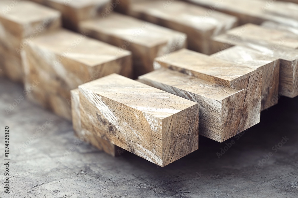 Abstract Wooden Blocks Architecture - Geometric Design and Texture Abstract Wooden Blocks Architecture - Geometric Design and Texture