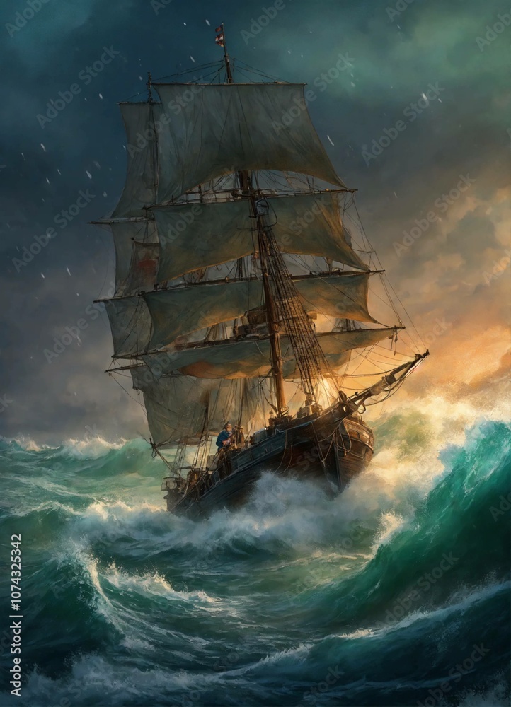 Obraz premium ship in the sea