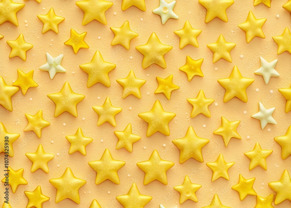 Obraz premium Gentle Yellow Star Nursery Pattern for Babies - Illustration