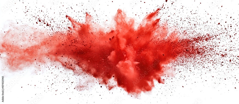 Red Powder Explosion Isolated On White Background Red Powder Explosion Isolated On White Background