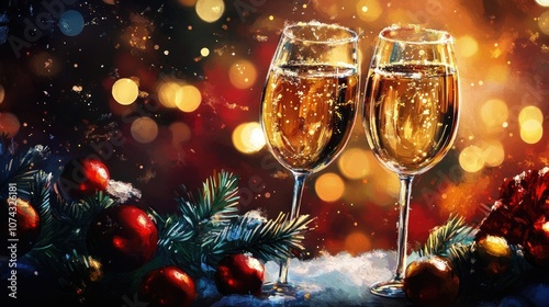 New Year themed image suitable for greeting cards or design elements