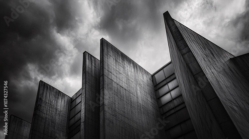 Wallpaper Mural Neo Brutalist Building Set Against Dramatic Sky Torontodigital.ca