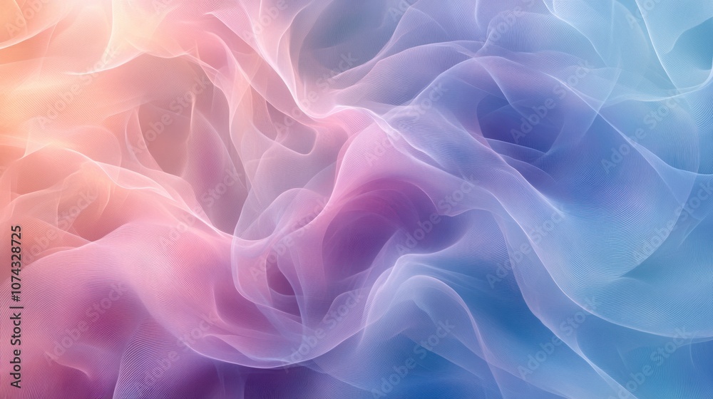 Obraz premium Abstract pastel background with light blue, light pink and purple patterns in soft swirling lines