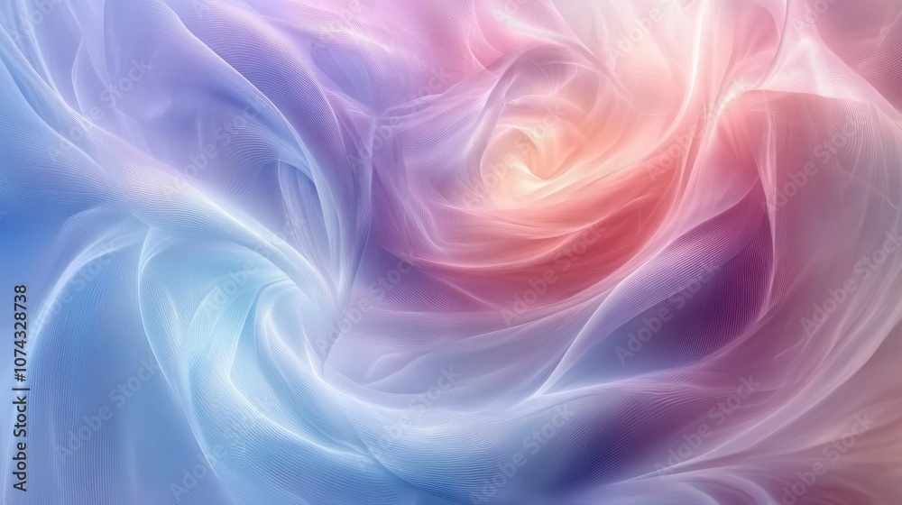 Obraz premium Abstract pastel background with light blue, light pink and purple patterns in soft swirling lines