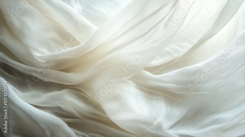 Delicate textured background with very light, barely visible fabric folds in soft white, adding a natural and warm touch