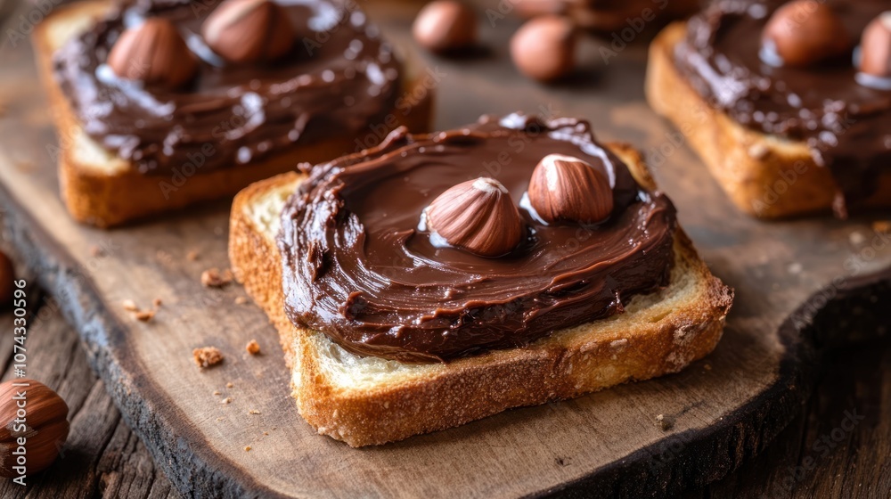 Delicious Chocolate Hazelnut Spread on Toast Delicious Chocolate Hazelnut Spread on Toast