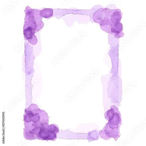 A soft and elegant watercolor frame in shades of purple. Perfect for feminine designs, invitations, or social media graphics.