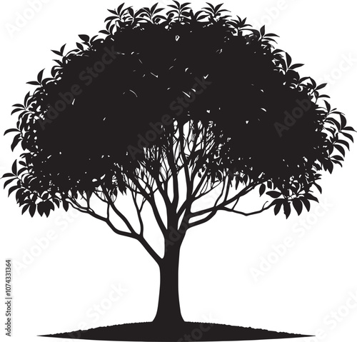 Generate vector silhouette ''  Tree  '' image with white background