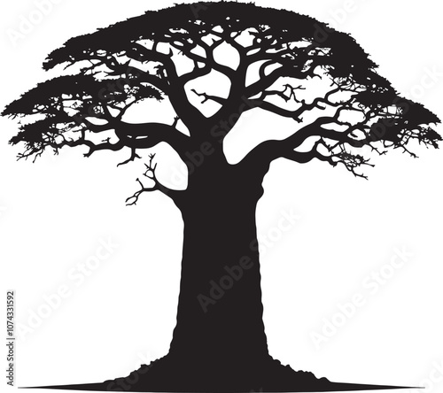 Generate vector silhouette ''  Tree  '' image with white background