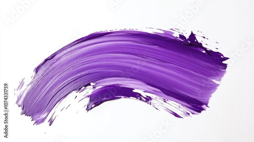 Purple paint brush stroke isolated on white background