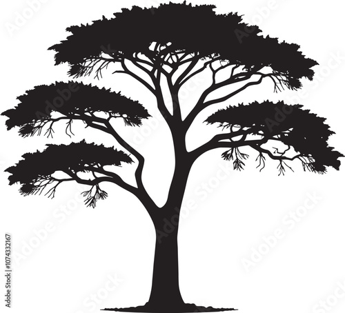 Generate vector silhouette ''  Tree  '' image with white background