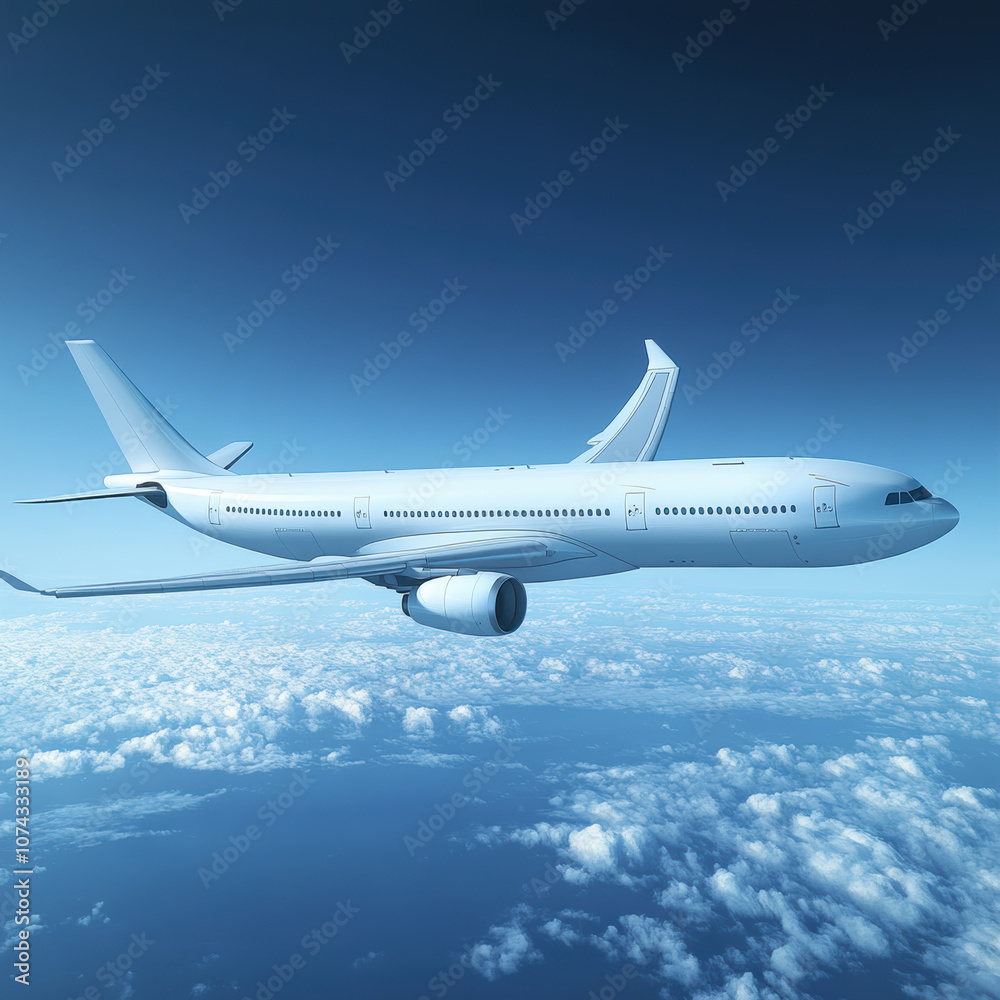 Condensation trails of a flying jet. AI generative. Condensation trails of a flying jet. AI generative.