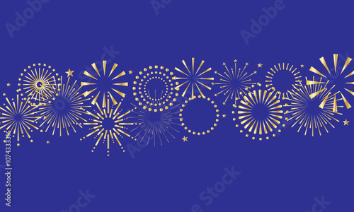 Fireworks background, fireworks vector border, frame. Christmas, New Year background. Vector illustration. EPS 10