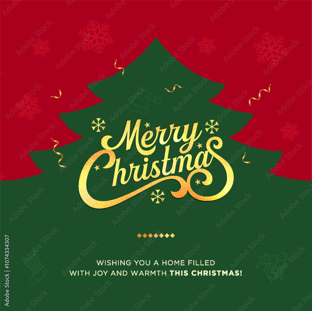 Merry Christmas Background with Bold Title Design for Social Media Posts and Marketing Materials