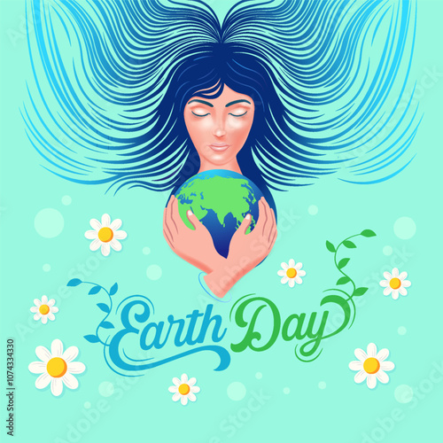 Earth Day Greeting Design – Perfect for Social Media Marketing and Promotional Graphics, Vector Illustration