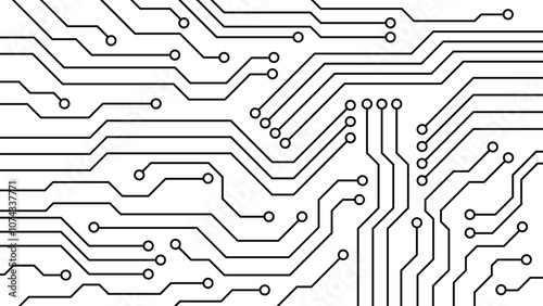 Black and White Circuit Background Vector: A Perfect Tech-Inspired for Digital, Engineering, and Electronic Themes.