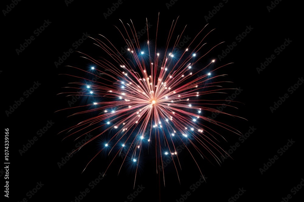 Fireworks outdoors night black background.