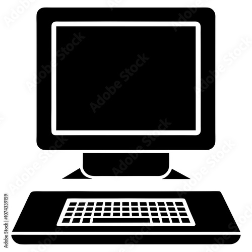 computer desktop isolated on white