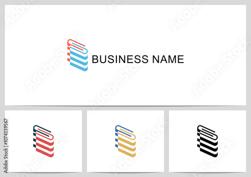 Books Attached Sticking Together Logo Design