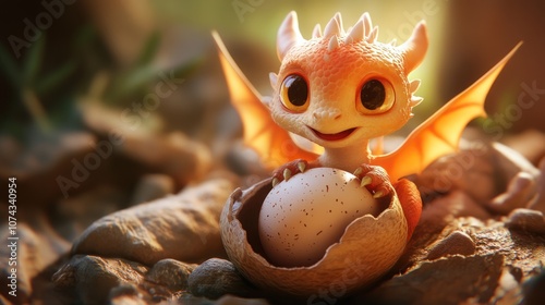 Cute Baby Dragon Hatching