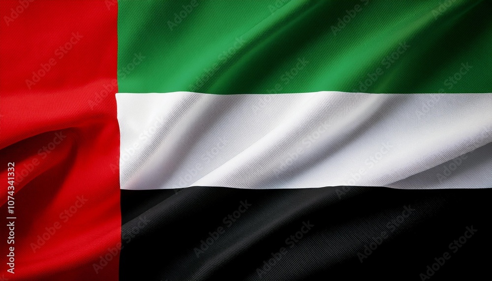 The red, white, green, and black colors of the UAE flag, a powerful and iconic image of national pride The red, white, green, and black colors of the UAE flag, a powerful and iconic image of national pride