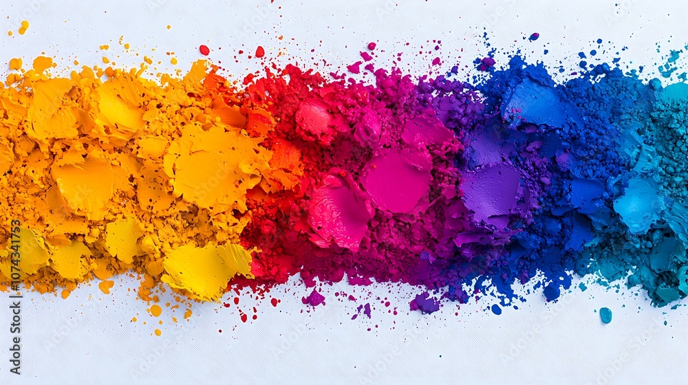 Fototapeta premium Artists showcase vibrant colors through creative paint splashes for inspiring artwork