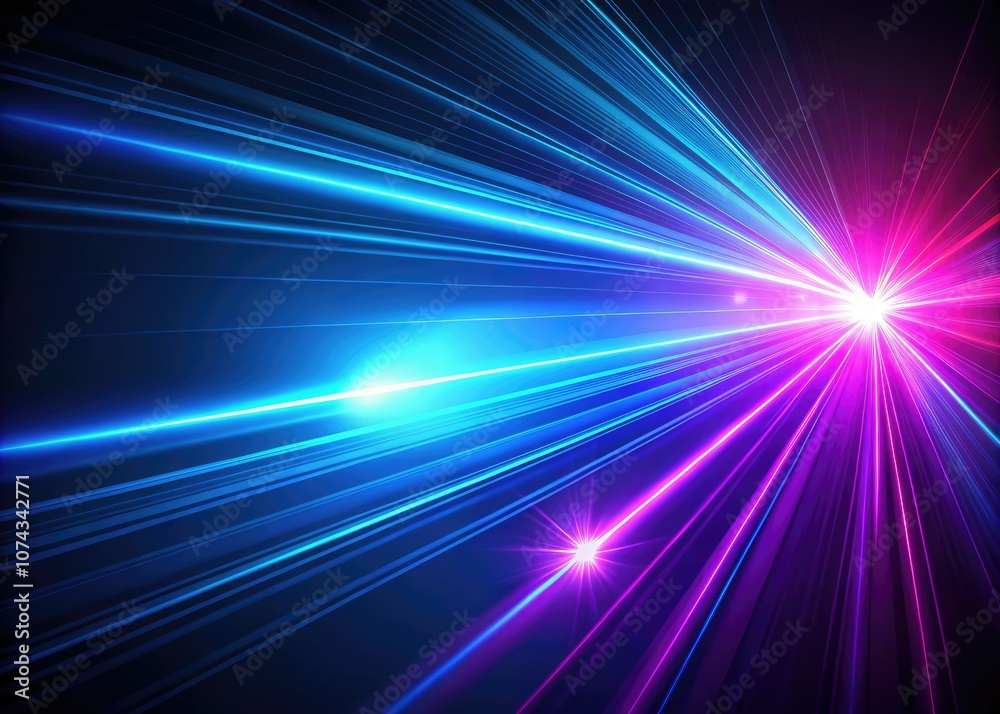 Obraz premium Intense Blue and Purple Laser Beams Creating Dynamic Light Effects for Abstract Backgrounds