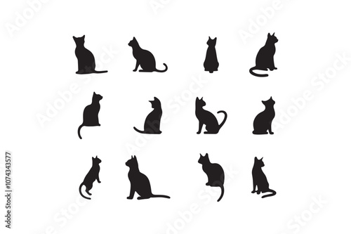 Cat silhouette vector illustration