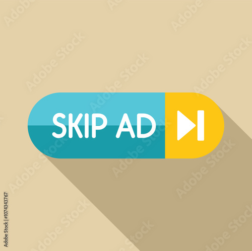 Skip ad button allowing users to avoid online advertisement and proceed to desired content