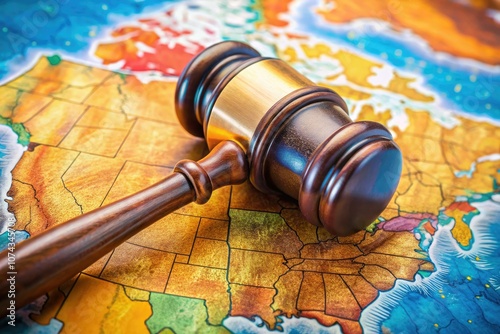 Judge's Gavel and USA Map Symbolizing Justice and Attorney Fees Across States