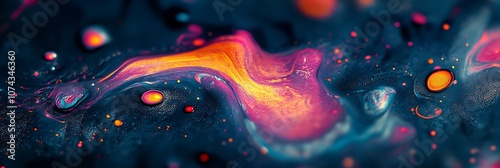 Abstract Liquid Art: Swirls of Color and Light