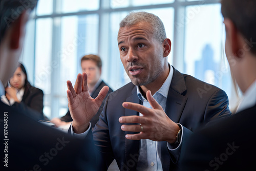 CEO leading a strategic discussion on business resilience photo