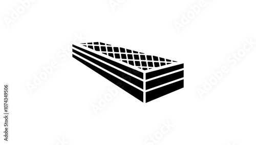 Wafer emblem, black isolated silhouette
