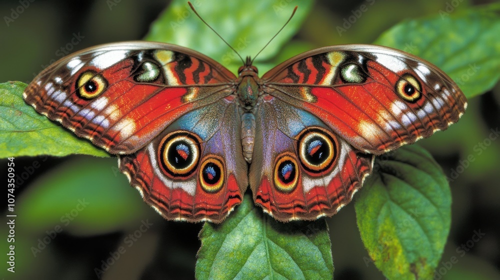 Graceful Blue Morpho Butterfly on Leaf