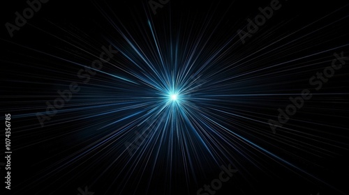 Blue light bursts out.