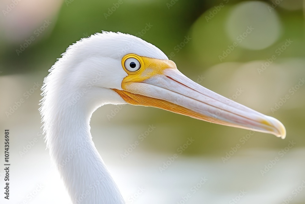 Fototapeta premium A close up of a white bird with a yellow beak