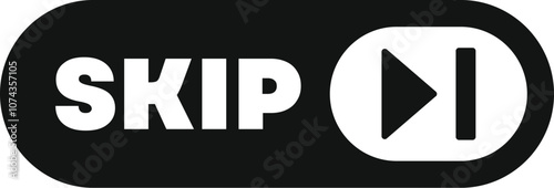 Skip button showing forward and pause signs, allowing users to jump ahead or pause multimedia content