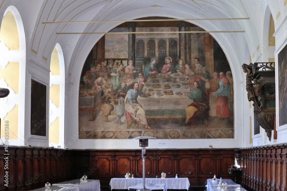 Napoli - Affresco della Moltiplicazione dei Pani nel Refettorio di San Gregorio Armeno