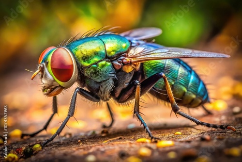 Macro Photography of a Fly on the Ground: Capturing Nature's Intricate Details