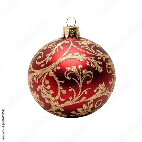 Wallpaper Mural Elegant Red and Gold Ornate Christmas Ornament Torontodigital.ca