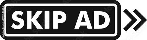 Skip ad button allowing users to avoid watching online advertisements, promoting better user experience