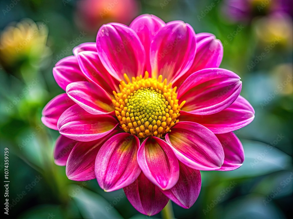 Macro Shot of Vibrant Pink Flower with Yellow Center for Stunning High Dynamic Range Photography