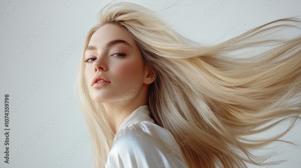 Woman with long blonde hair Woman with long blonde hair