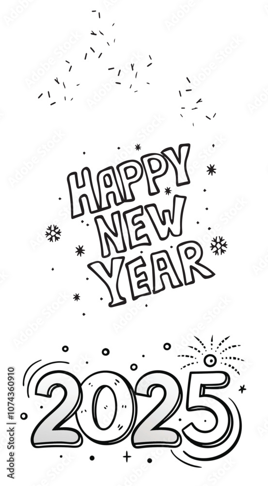 Fototapeta premium happy new year silhoutte vector