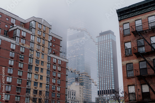 Foggy Cityscape Blend Where the Urban Jungle Meets Misty Skyline Inviting Wonder