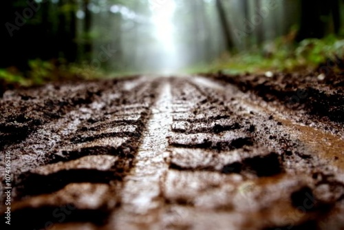 A dirt road in the middle of a forest