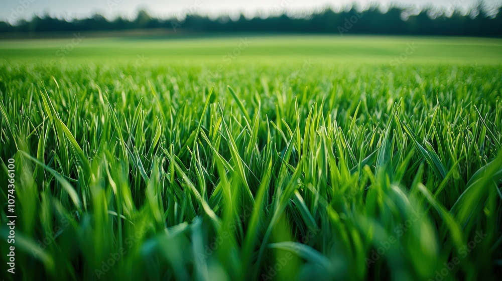 Obraz premium Lush green grass field